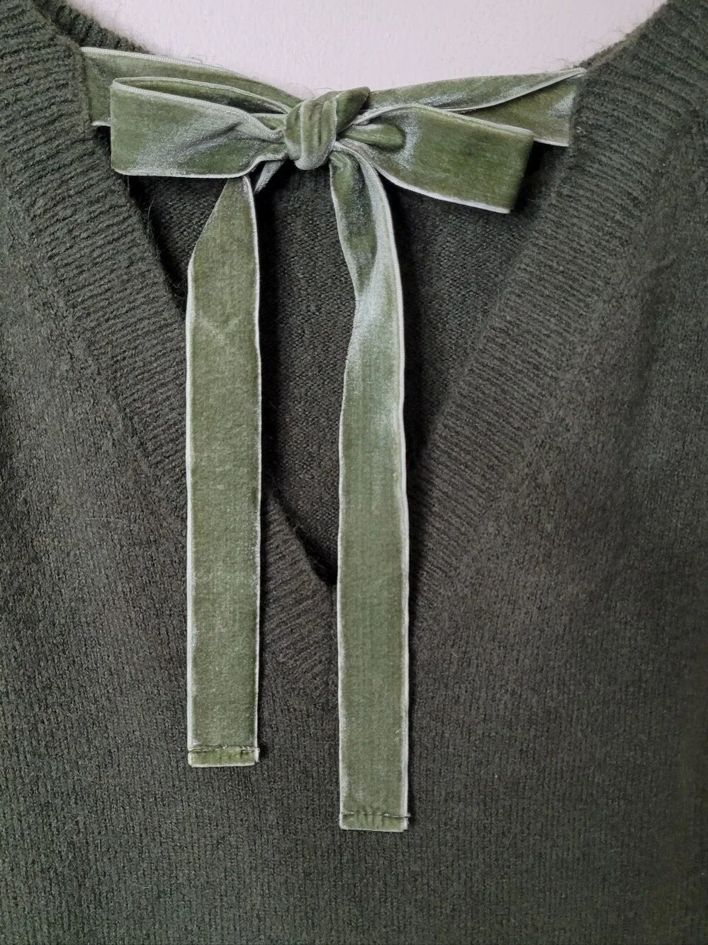 J. Crew Velvet Bow Back Sweater Medium